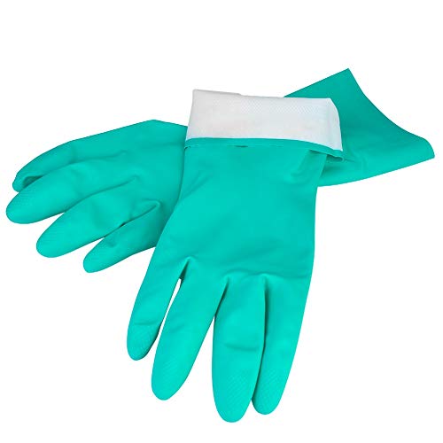 Wandisy Venta loca Guantes resistentes a químicos de nitrilo, guantes de limpieza sin látex resistentes a ácidos fuertes, álcalis, solventes y aceites(#9)