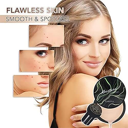 Waterproof Flawless Air Cushion Foundation, Mushroom Head Air Cushion CC Cream Foundation Cover Concealer, Even Skin Tone Makeup Base (Brighten 2pcs)