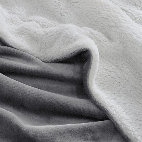 Wavve Manta Sherpa Franela Reversible 270x230 cm, Manta Polar Extra Grande para Cama 180, Manta Borreguito Sofá, Microfibra, Suave, Caliente, Transpirable para Invierno (230x270 cm, Gris)