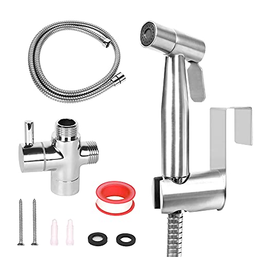 WEIDMAX Bidet de mano pulverizador Kit de pulverizador de níquel cepillado de acero inoxidable Baño de tela Lavadora de pañales ducha de pulverización Cabezal pulverizador para higiene personal