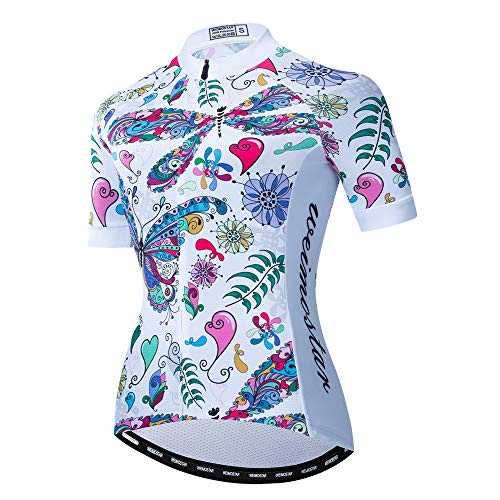 Weimostar Maillot de ciclismo para mujer con cremallera completa