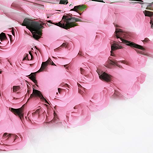 Weiye - 38 pcs de jabón Rosa de Flores - Flora aromática jabón de Flor de Rosa - jabón de Aceite Esencial de Planta, Regalo para Aniversario/cumpleaños/Boda/día de San Valentín