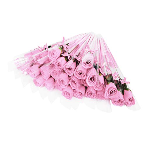 Weiye - 38 pcs de jabón Rosa de Flores - Flora aromática jabón de Flor de Rosa - jabón de Aceite Esencial de Planta, Regalo para Aniversario/cumpleaños/Boda/día de San Valentín