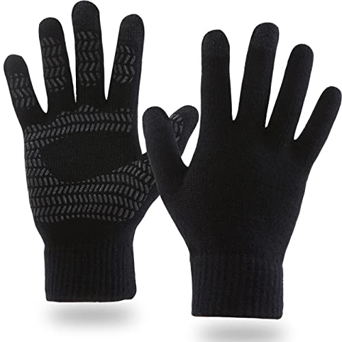 WELLQUA Guantes de puntoTouch screen para Mujer/Hombre, Guantes abrigadores para el hogar, Guantes Termicos Para el Clima frío al Aire Libre, Esquiar, correr，Deportes al aire libre