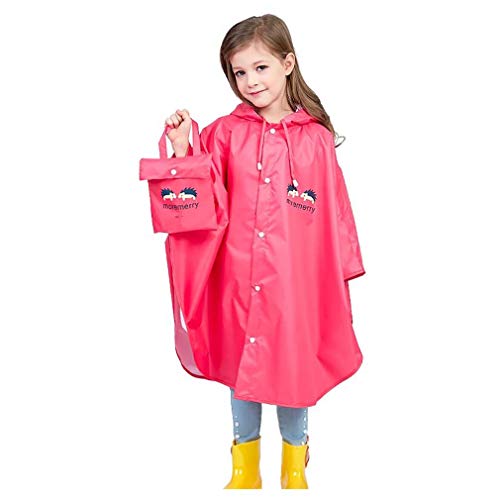 Wetry Poncho Lluvia Niña Niño Chubasquero Infantil Ligero 100% Impermeable Chaqueta Poncho Impermeable Bebe Capa de Lluvia para Niños y Niñas Adolescentes 75-170cm