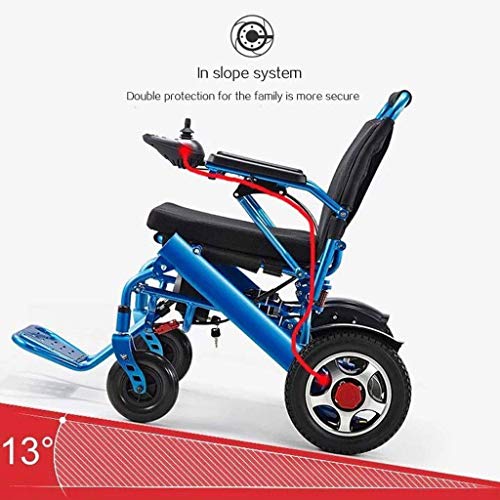 Wheelchair Silla De Ruedas Eléctrica Plegable Silla De Ruedas Inteligente Viaje Plegable Silla Eléctrica Ligera Conducir Sillas De Ruedas Médicas Azul