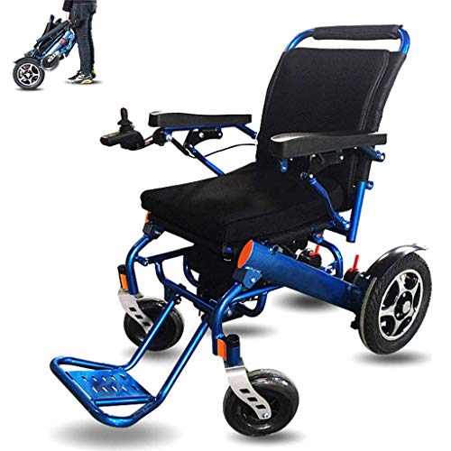 Wheelchair Silla De Ruedas Eléctrica Plegable Silla De Ruedas Inteligente Viaje Plegable Silla Eléctrica Ligera Conducir Sillas De Ruedas Médicas Azul