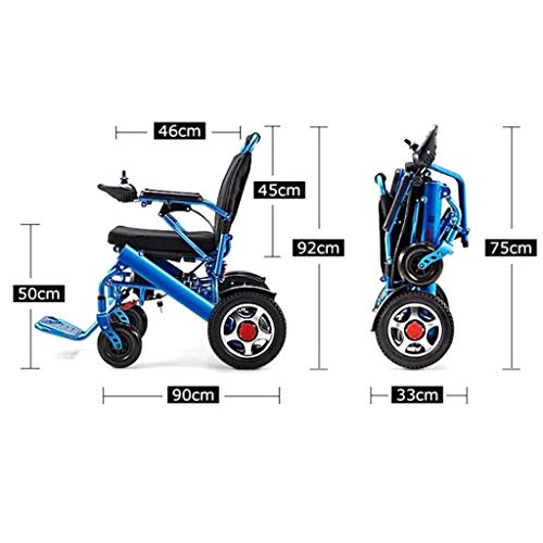 Wheelchair Silla De Ruedas Eléctrica Plegable Silla De Ruedas Inteligente Viaje Plegable Silla Eléctrica Ligera Conducir Sillas De Ruedas Médicas Azul