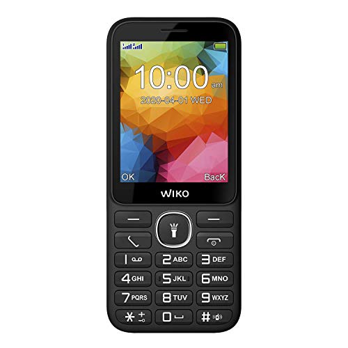 Wiko F200 – Teléfono móvil Libre con Teclas de 2,8” (Botón SOS, Base de Carga, Dual SIM, batería de 1200mAh, Radio FM, Reproductor MP3, admite microSD, Linterna y Bluetooth) – Color Negro