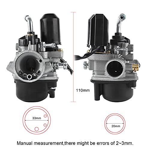 Wilktop Scooters Carburador, Scooters de 50cc Carburador de 17.5mm Carburador de Repuesto con Paso para la Mayoría de Los Scooters