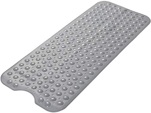 WIMAHA Alfombrillas de baño Extra largas - Resistentes al Moho, Antideslizantes, con Ventosa. para Uso en el baño, Lavables a máquina, 100 x 40 cm (Gris)