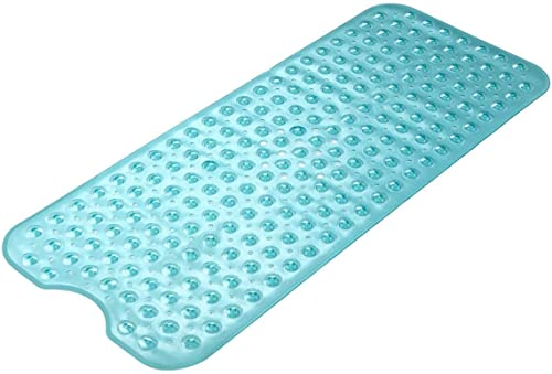 WIMAHA Esteras de bañera Antideslizantes Estera de Tina Extra Larga Máquina de Ducha Lavable para baño Antibacterial Resistente al Moho, 39L x 16W Teal Bath Mat