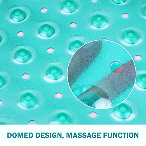 WIMAHA Esteras de bañera Antideslizantes Estera de Tina Extra Larga Máquina de Ducha Lavable para baño Antibacterial Resistente al Moho, 39L x 16W Teal Bath Mat