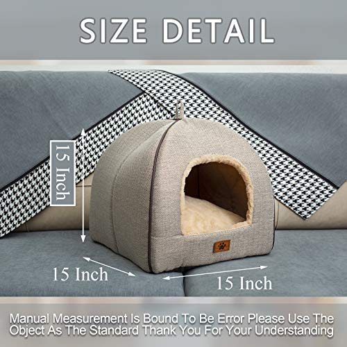 WINDRACING Cozy Cat Cave - Casa para gatos climatizada para interiores y gatos, plegable, calmante, 2 en 1, para cama de gatito, con cojín extraíble y lavable, suave para mascotas, color gris, 38 cm