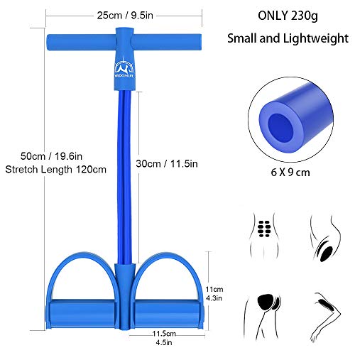 WISDOMLIFE Cuerda para ejercitar piernas, 4 Tubos, multifunción, para Yoga, Fitness, Pedal, dominadas, Culturismo, etc. Bandas de Ejercicio de Resistencia para Gimnasio en casa (Azul)