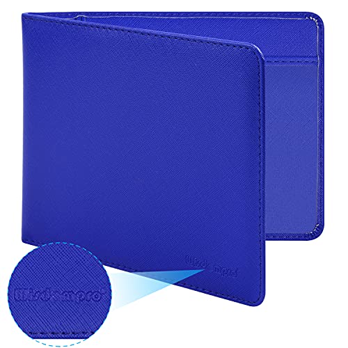 Wisdompro Funda de piel sintética para discapacitados con tarjeta azul y temporizador, protector para discapacidad, permiso de estacionamiento, cubierta discreta, holograma, caja fuerte, azul real