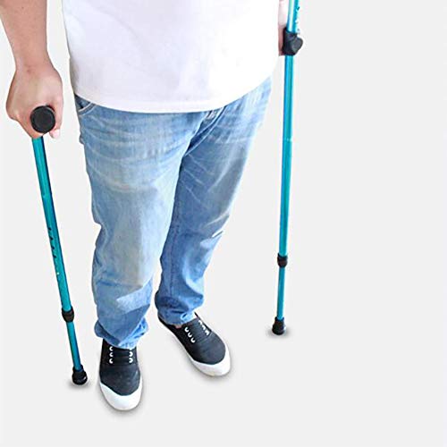 WLKQ Muletas de Antebrazo Ayudas para Caminar Plegable Muletas, Soporte de Codo Ligera de Aluminio Ajustable en Altura,Ayuda para Caminar Ligera, para Regalos de Padres y Madres,1 Pair