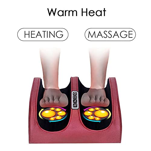 WM-MSMY Masajeador De Pies Masaje Pie Maquina con Deep Shiatsu Kneading, Ejercitador De Piernas 3 Niveles De Ajuste De Intensidad 4 Cabezales De Masaje Plantar Función De Calor Fácil De Usar