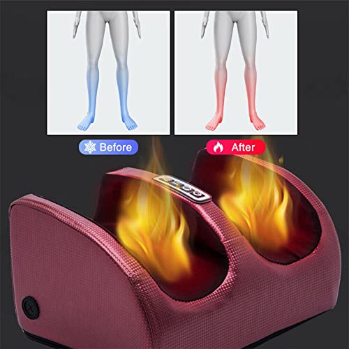 WM-MSMY Masajeador De Pies Masaje Pie Maquina con Deep Shiatsu Kneading, Ejercitador De Piernas 3 Niveles De Ajuste De Intensidad 4 Cabezales De Masaje Plantar Función De Calor Fácil De Usar