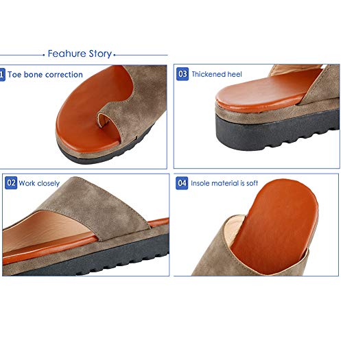 WMFL Férulas de juanete,Zapatos de Mujer cómodos con Sandalias de Plataforma con función de Corrector de juanetes,Plataforma de Apoyo Big Toe Hallux Valgus Sandalia Zapatos