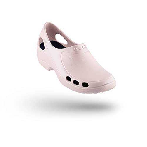 WOCK EVERLITE Zapato Cerrado Lavable e Muy Ligero, Zueco Sanitario de Trabajo Baby Rose, Calzado Mujer, Rango de tamaño de 35-42