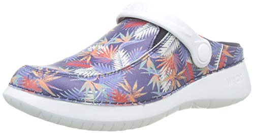 WOCK Feel Unique Zuecos de goma Unisex adulto, Diseño tropical, 37 EU