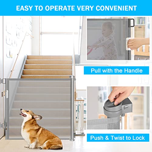 Wodondog Puerta Seguridad Bebé Extensibles, Barrera Seguridad Nños y Perros, 0-150 cm Retráctil Vallas para Escaleras y Pasillos, Interiores y Exteriores