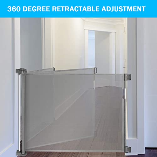 Wodondog Puerta Seguridad Bebé Extensibles, Barrera Seguridad Nños y Perros, 0-150 cm Retráctil Vallas para Escaleras y Pasillos, Interiores y Exteriores