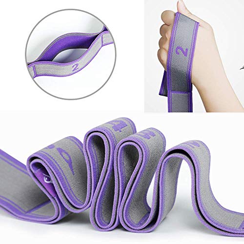 Wohlstand Cinturón de Estiramiento de Yoga,Correa de Rehabilitación Correas de Yoga con 9 Anillos, para Estirar Ligamento de Yoga Cinturón de Correa para Pie Tobillo Entrenamientode Estiramiento