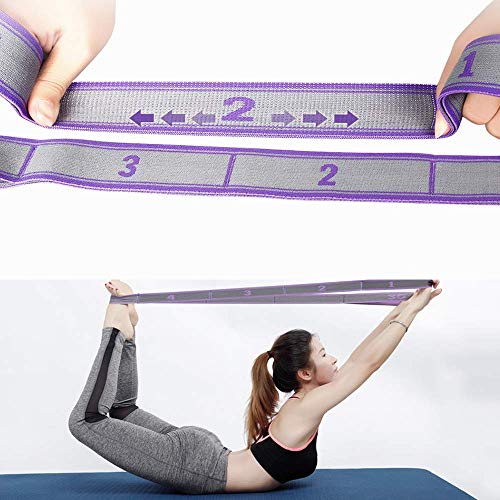 Wohlstand Cinturón de Estiramiento de Yoga,Correa de Rehabilitación Correas de Yoga con 9 Anillos, para Estirar Ligamento de Yoga Cinturón de Correa para Pie Tobillo Entrenamientode Estiramiento