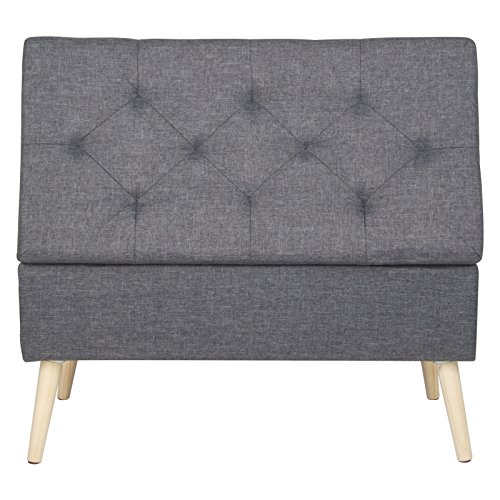 WOLTU Taburete Puff con Cajón de Almacenaje de Banco de Almacenamiento Zapatero con Asiento Asiento Tapizado de Lino 79,5x39,5x40cm Gris Oscuro, SH28dgr