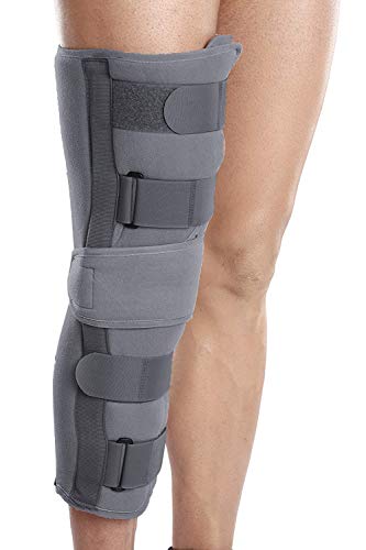 Wonder Care Rodillera inmovilizador para soporte de rodilla para lesiones dislocadas, ligamento desgarro envolvente (L: 15.6 "-17.2 pulgadas)