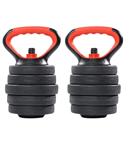 Wonduu Mancuerna Ajustable Kettlebell | Soporte para Discos | Mango para Pesa Rusa