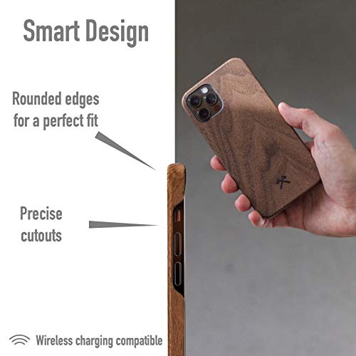 Woodcessories – Carcasa, Funda Compatible con iPhone 12/12 Pro, de Madera Real, EcoCase Slim (Nogal)