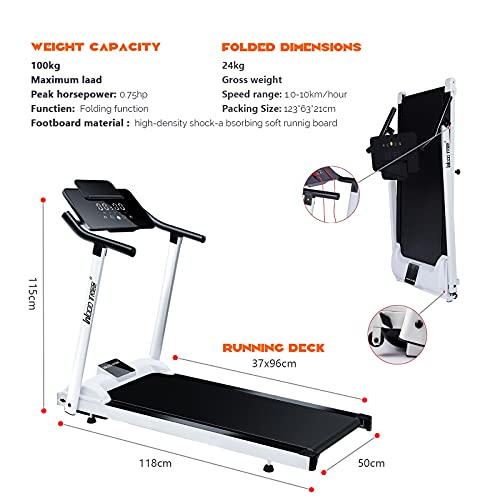 Woodtree Cinta de Correr para el hogar, Cinta de Correr eléctrica Plegable Adecuado para Ejercicios de Fitness Familiares en Interiores