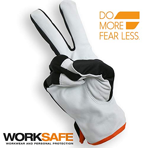 WORKSAFE 2059914 A10-122-Guantes de trabajo (piel de cabra, reforzados, 12 pares, talla 11 = XXL