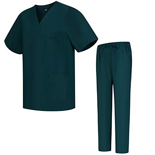 Workwear Tucano - Conjuntos Uniformes Sanitarios Blanco Unisex - Uniformes MÉDICOS Casaca Y PANTALÓN Sanitarios Ref.6801-6802 - XL, Verde