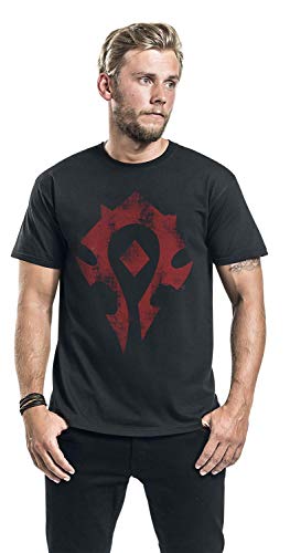 World of Warcraft Horde Hombre Camiseta Negro XL, 100% algodón, Regular