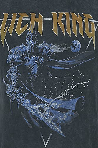 World of Warcraft The Lich King Hombre Camiseta Negro XXL, 60% algodón, 40% poliéster, Regular