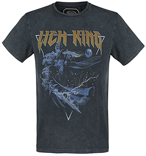 World of Warcraft The Lich King Hombre Camiseta Negro XXL, 60% algodón, 40% poliéster, Regular