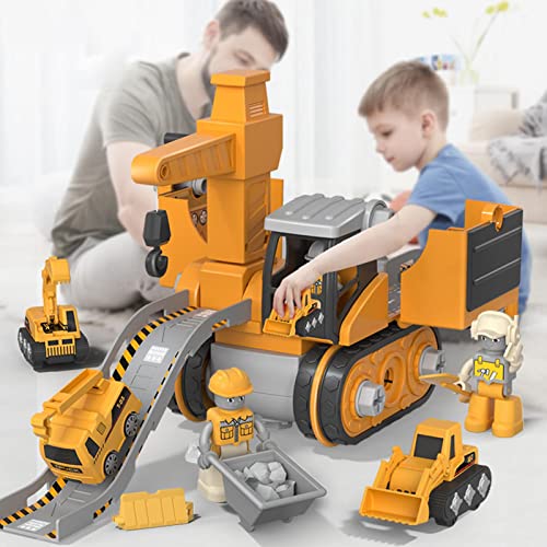 WOTEG Juguetes de construcción, Juguetes de ingeniería para automóviles, Juego de excavadoras, Juguetes de vehículos Desmontables, Camiones de Juguete para niños Que juegan de Regalo