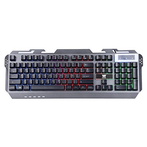 Woxter Stinger FX 80 K - Teclado Gaming retroiluminado con Base metálica Muy Resistente, 114 Teclas Anti-ghosting, QWERTY y conexión USB 2.0. Ideal para Gaming.