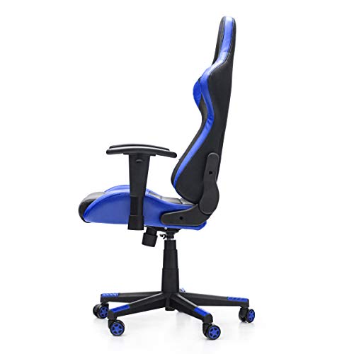 Woxter Stinger Station Silla gaming, eje acero, sistema de levantamiento, gas pistón clase 4, ergonómica, reposabrazos 2D, altura/inclinación ajustable, cojín lumbar/cervical, blue