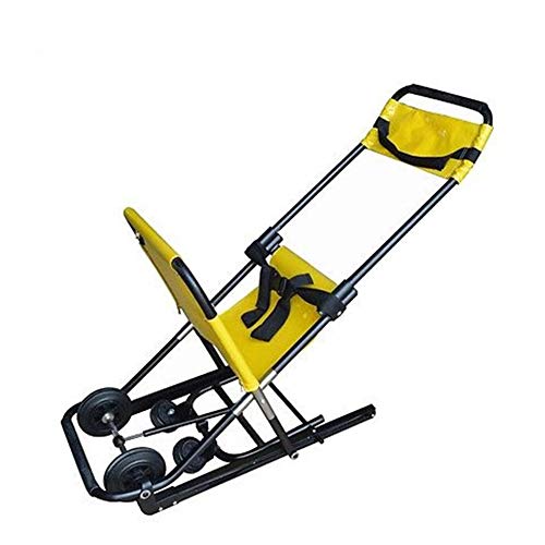 WSN Camilla de Emergencia para Subir y Bajar escaleras, EMS Silla de Escalera Plegable Ambulancia Bombero Evacuación Ascensor médico Silla de Escalera, 4 Ruedas Silla de Escalera,Amarillo