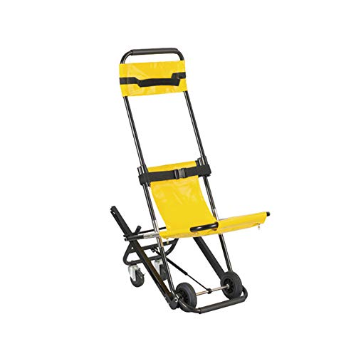 WSN Camilla de Emergencia para Subir y Bajar escaleras, EMS Silla de Escalera Plegable Ambulancia Bombero Evacuación Ascensor médico Silla de Escalera, 4 Ruedas Silla de Escalera,Amarillo