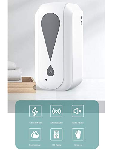 wuxafe Dispensador Jabón Automático Espuma Impermeable Sensor Movimiento Infrarrojo Inteligente Sin Contacto Baño Cocina Hotel Oficina Detergente Pared Gel 1200ML