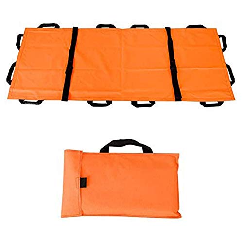 Wxnnx Camilla Suave Impermeable con 12 Asas Camilla De Espalda De Rescate De Emergencia Plegable con Bolsas, Sistema De Transferencia De Pacientes,Naranja