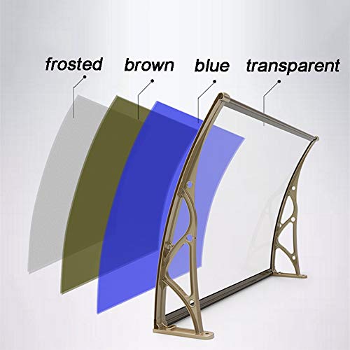 WXQIANG Diseño Arco Puerta toldo de la Lluvia marquesinas Balcón Terraza Ventana Decoración Prueba de Lluvia Anti-UV aleación de Aluminio de Soporte Duradero (Color : A, Size : 60X60CM)