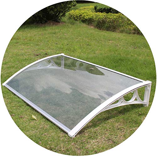 WXQIANG Diseño Arco Puerta toldo de la Lluvia marquesinas Balcón Terraza Ventana Decoración Prueba de Lluvia Anti-UV aleación de Aluminio de Soporte Duradero (Color : A, Size : 60X60CM)