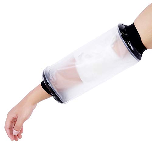 Wytino Protector Impermeable de Vendaje Fundido para Adultos Articulación de Rodilla con Brazo de La muñeca, 37 cm / 14,5 Inch. Herida hermética Funda de fundición Ducha de baño